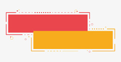 红黄色块简约几何红黄双标题框高清图片