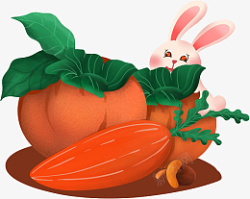 秋天可爱兔子胡萝卜素材