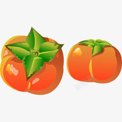 卡通柿子水果图片素材