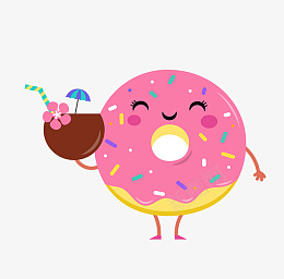 可爱的甜甜圈表情png免抠素材_新图网 https://ixintu.com 甜甜圈 卡通 饮料 可爱