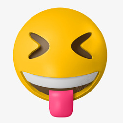 开心吐舌头3D立体吐舌头表情包高清图片