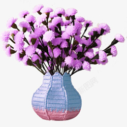 粉紫色水彩紫色花盆栽少女粉高清图片