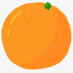 手绘暖色系新鲜橙子PNG免抠图素材