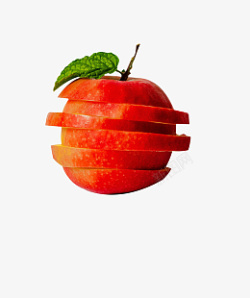 苹果红色绿叶素材