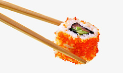 单个寿司筷子夹着日本寿司高清图片