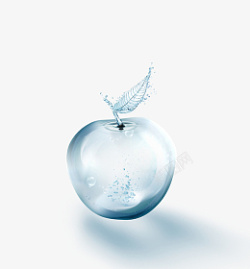 水色水色苹果气泡倒影高清图片