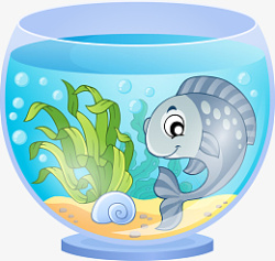 蓝色鱼缸蓝色鱼和鱼缸高清图片