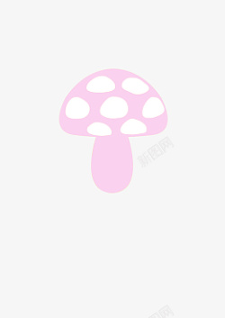 卡通粉色蘑菇素材