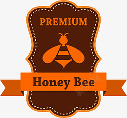 褐色蜜蜂标签png免抠素材_新图网 https://ixintu.com 褐色 蜂蜜 BEE 蜜蜂 矢量图案 卡通标签