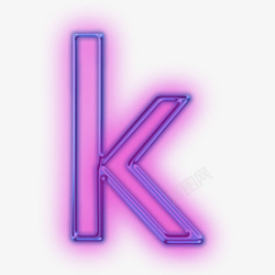 alphabet蓝紫色效果字母k高清图片