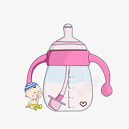 卡通粉红色婴儿奶瓶png免抠素材_新图网 https://ixintu.com 卡通婴儿 婴儿用品 母婴用品 粉色奶瓶 奶嘴 奶瓶 奶粉 小孩 瓶子 美食