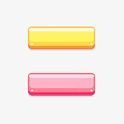 卡通按钮素材黄色粉色立体按钮标签高清图片