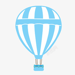 飘起的气球卡通蓝色热气球漂浮插画高清图片