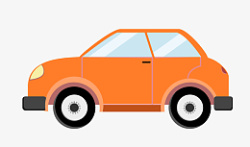 橙色小汽车橙色的小汽车插画高清图片