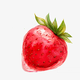 水彩画的草莓png免抠素材_新图网 https://ixintu.com 草莓 水彩 水果 一个草莓