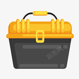 黄色工具箱png免抠素材_新图网 https://ixintu.com 工人 工作 工地 施工