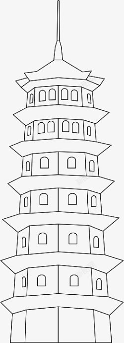 古建筑线怀化地标文峰塔高清图片