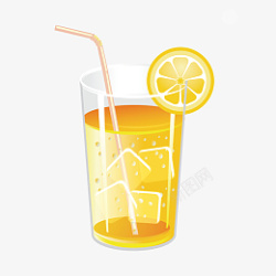 冰镇柠檬水卡通手绘冰镇柠檬水高清图片