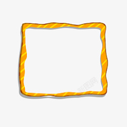 橘黄条纹黄色简约手绘纹理边框高清图片