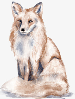 动物小清新水彩手绘狐狸素材