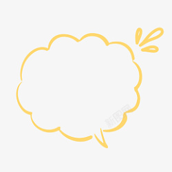 黄色可爱风儿童小清新云朵手绘边框素材