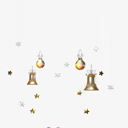 圣诞节铃铛手绘星星素材素材