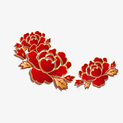 红色节日喜庆花朵素材