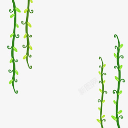 卡通绿色植物藤蔓素材