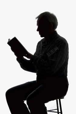 读书的老年人素材