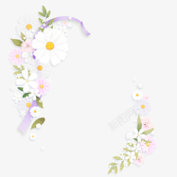 淡雅边花边框素材