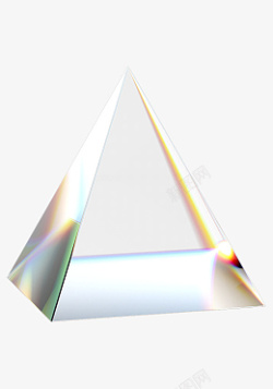 立体水晶透明金边三角形素材