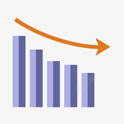 销售额分析数据统计图下降箭头png免抠图素材
