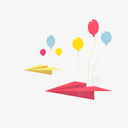 两个飞机气球插图png免抠素材_新图网 https://ixintu.com 儿童节气球 飞行的飞机 卡通插图 彩色气球 空中气球 红色飞机 黄色飞机 纸飞机 礼物
