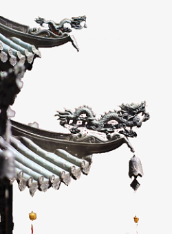 中国风龙元素宫殿屋角素材