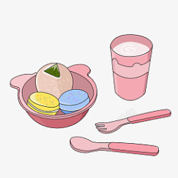 点饭装着食物的粉色餐盒高清图片