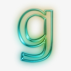 荧光字母矢量素材黄绿荧光特效字母g高清图片
