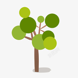 树木卡通树枝绿色树杈素材