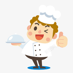 胖胖的厨师竖着大拇指的可爱厨师矢量素材高清图片