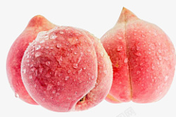 水果毛桃桃子带水滴新鲜素材