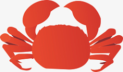 红色螃蟹卡通插画素材