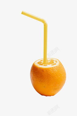 橙汁果汁水果吸素材
