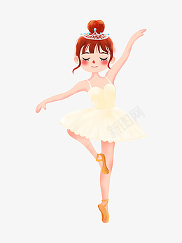 卡通舞蹈图片psd免抠素材_新图网 https://ixintu.com 舞蹈 芭蕾舞 卡通 小女孩 卡通舞蹈