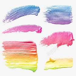 彩色彩虹笔触笔刷素材