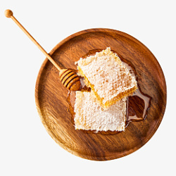 养生蜂蜜木桌上的蜂巢蜜高清图片
