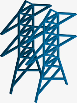 微信号01蓝色电线杆免抠素材高清图片