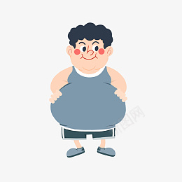 微笑卡通肥胖男人png免抠素材_新图网 https://ixintu.com 大肚子男人 微笑男人 胖男人 体重 健康 胖子