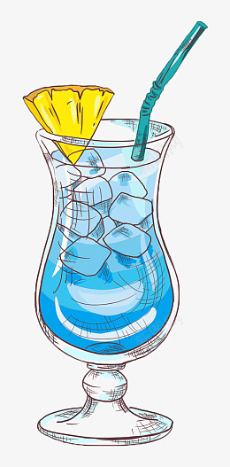 菠萝夏日冰饮png免抠素材_新图网 https://ixintu.com 饮料 冰激凌 夏日 手绘