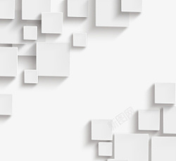 简约纸片白色简约立体几何方块边框高清图片