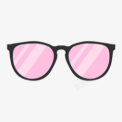 粉红色手绘矢量卡通眼镜镜框免抠素材素材