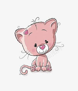 粉色的小猫咪png免抠素材_新图网 https://ixintu.com 猫咪 动物 卡通 猫